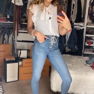 Abercrombie & Fitch Tops - Short Sleeve tie blouse Abercrombie & Fitch Tops - Short Sleeve tie blouse